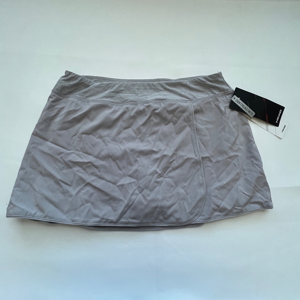 Head Slim Fit Dri-Motion Tennis Skort, Light Grey,‎ Women’s Size Large, NWT